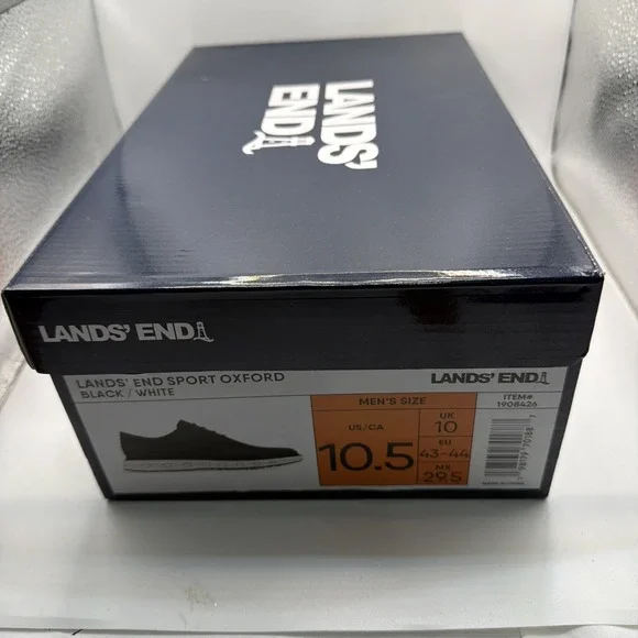 New Men's Lands End Sport Oxford Comfort Shoes  Black /White 10.5. New - Picture 10 of 12
